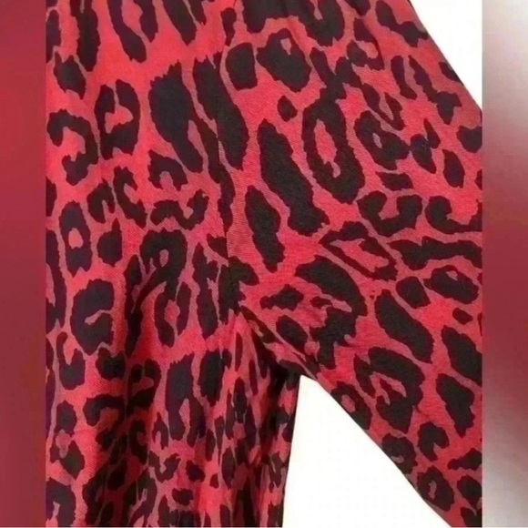 Zara Leopard Print Midi Dress Red and Black - Picture 11 of 13